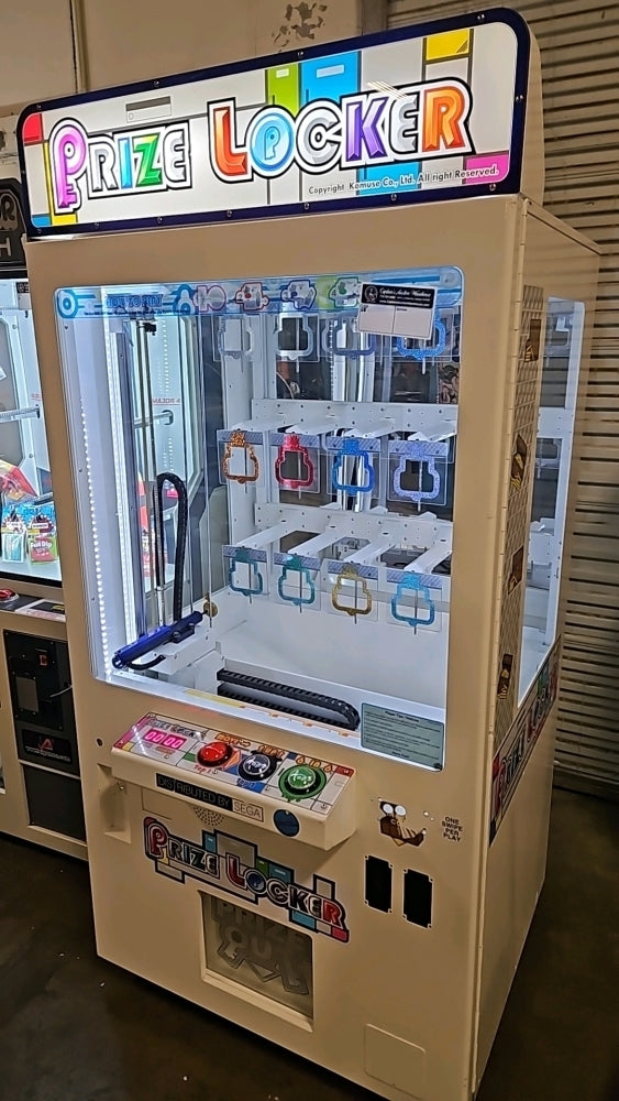 Prize Locker skill-based prize vending arcade machine with clear compartments and precision-controlled prize retrieval system
