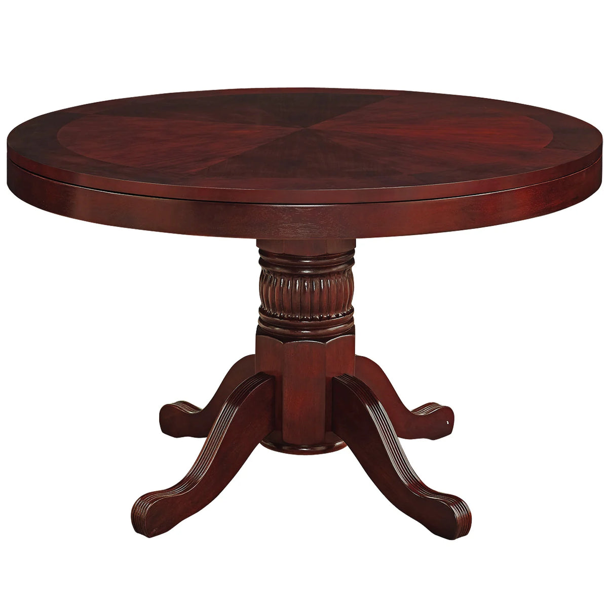 RAM Game Room 48-inch game table with English Tudor style and convertible dining top.