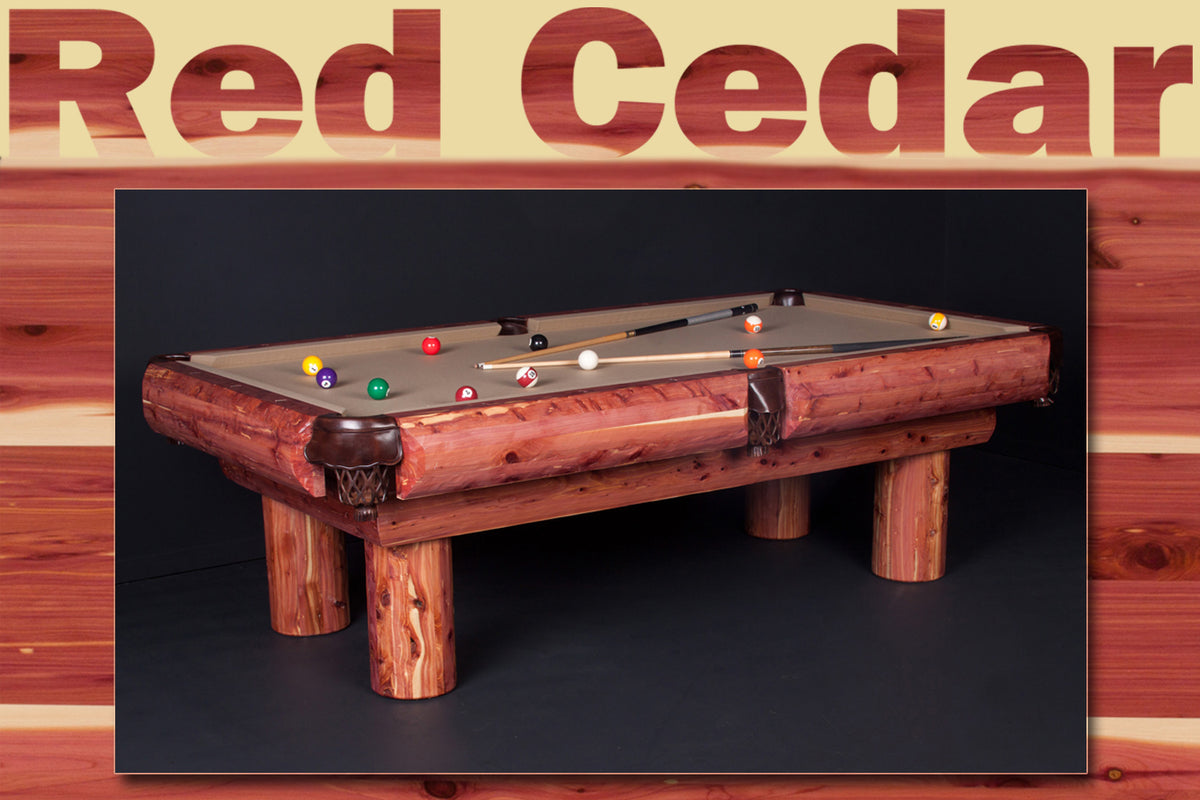 Red Cedar Rustic Log Pool Table – Premium Handcrafted Billiard Table