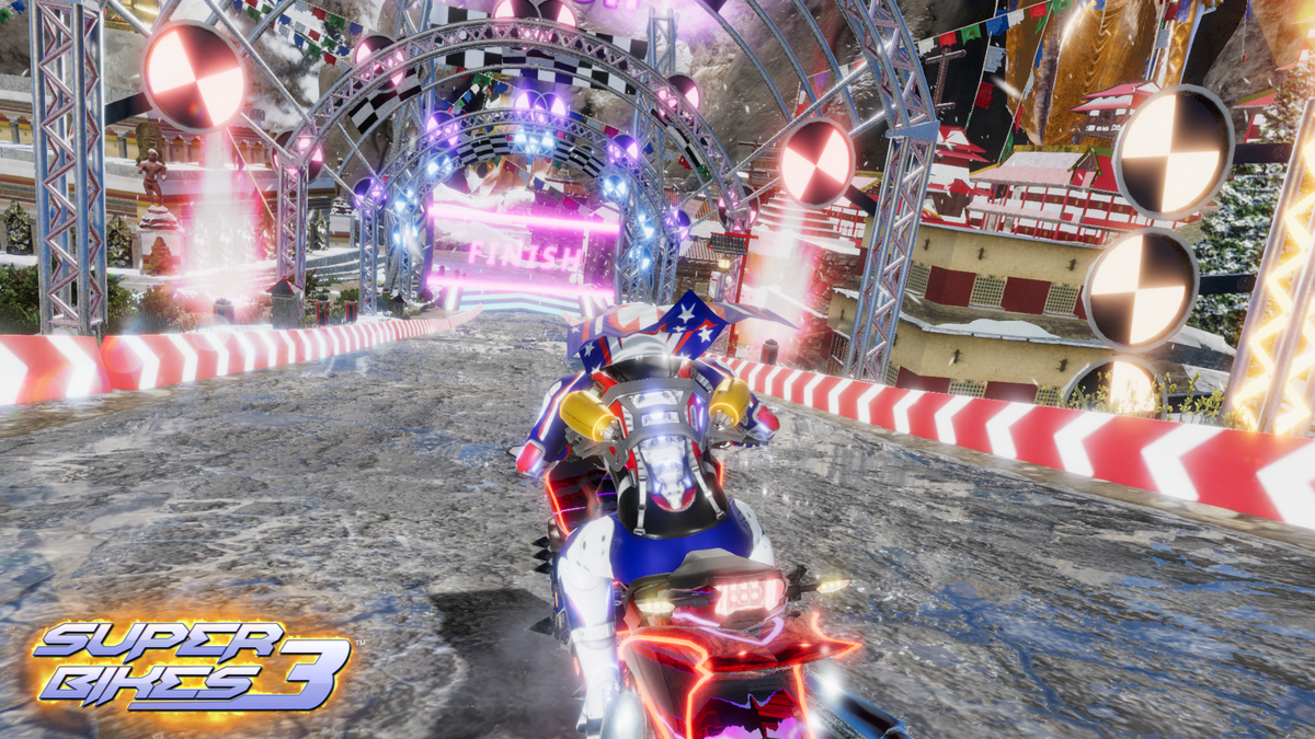 Super Bikes 3 Arcade Machine – Raw Thrills Motorcycle Racing Game | 1-8 Player Linked Cabinets | Official Yamaha Bikes | 43&quot; HD Display | Multiplayer &amp; Destructible Tracks.