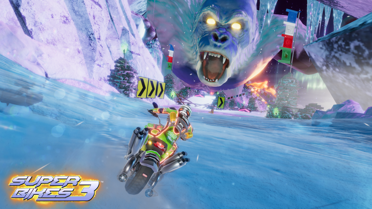 Super Bikes 3 Arcade Machine – Raw Thrills Motorcycle Racing Game | 1-8 Player Linked Cabinets | Official Yamaha Bikes | 43&quot; HD Display | Multiplayer &amp; Destructible Tracks.