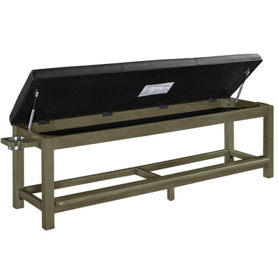 Spectator Storage Bench w/ Drink Holder in Slate