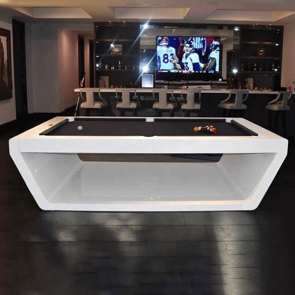 Sofia Modern Luxury Billiards Table – Contemporary Slate Pool Table | Solid Hardwood Frame | 3-Piece Precision Slate | Leather Drop Pockets | Matte or High-Gloss Finish.