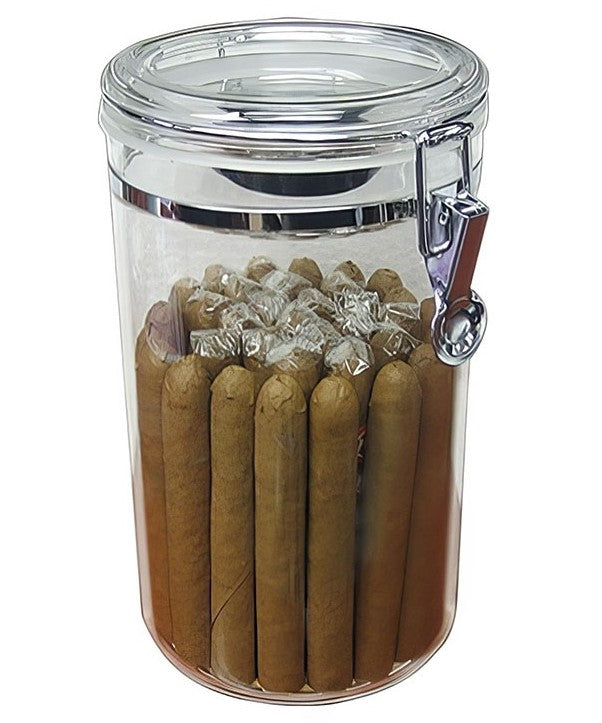 Acrylic Cigar Jar Humidor with Humidifier (25 Cigars)