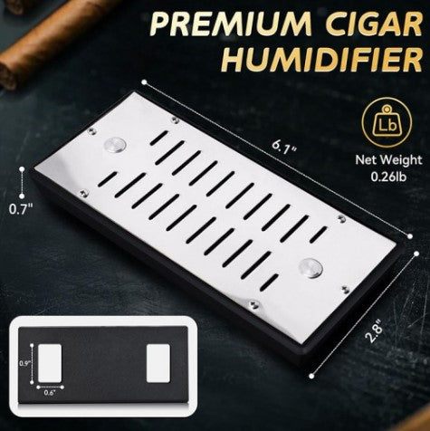 Adjustable Vent Cigar Humidifier – Polished Silver (up to 150 Cigars)