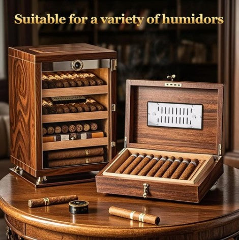 Adjustable Vent Cigar Humidifier – Polished Silver (up to 150 Cigars)