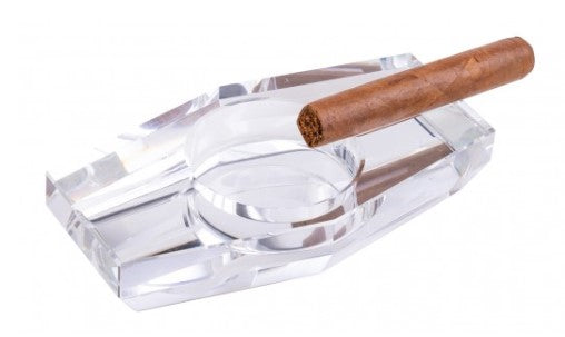 Hexagon Crystal Cigar Ashtray with Gift Box (2 Cigar Capacity)