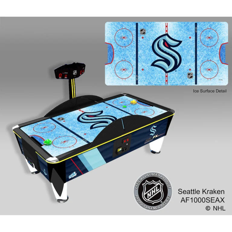 NHL Team Air FX Full Size Air Hockey Table – 8&#39; LED Playfield | Official NHL Licensed | Custom Team Logos &amp; Jersey Graphics | ½&quot; Thick Surface | Commercial-Grade Arcade Game.