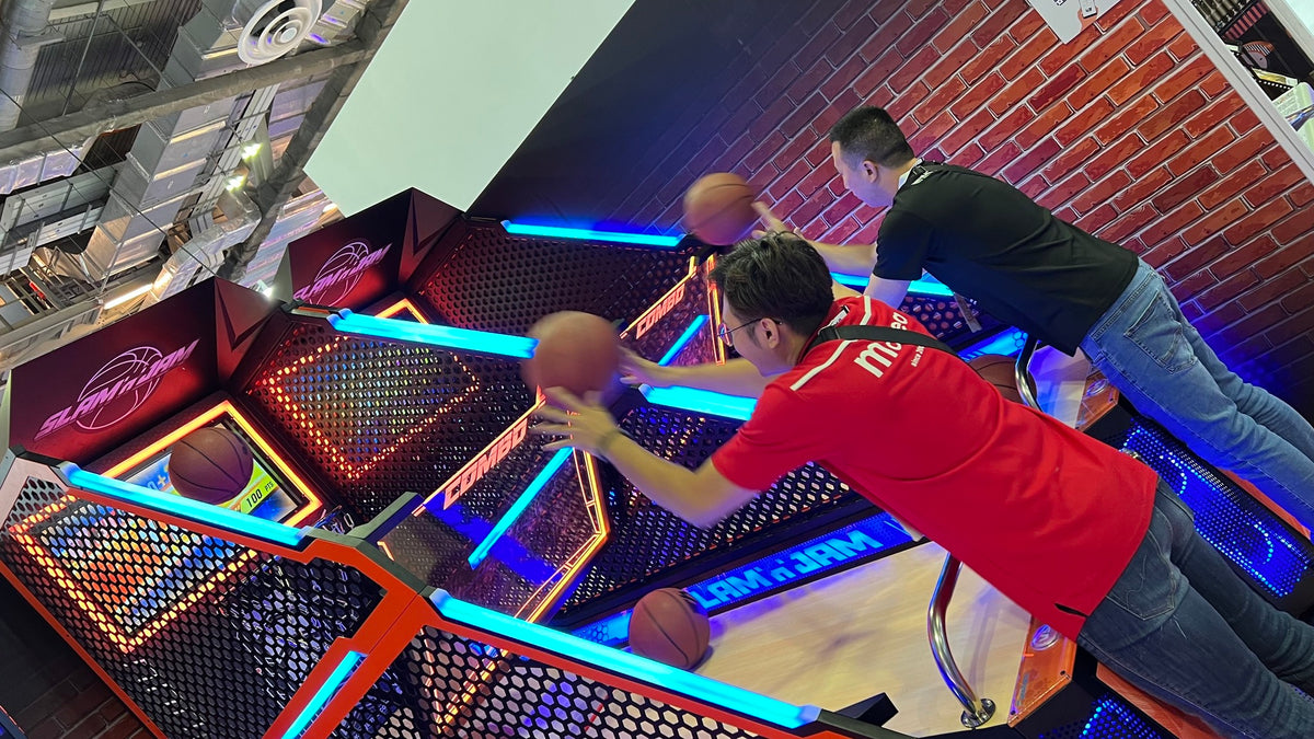 Slam ’n’ Jam Ultra arcade basketball game with HD LED backboard and competitive multiplayer hoop shooting.