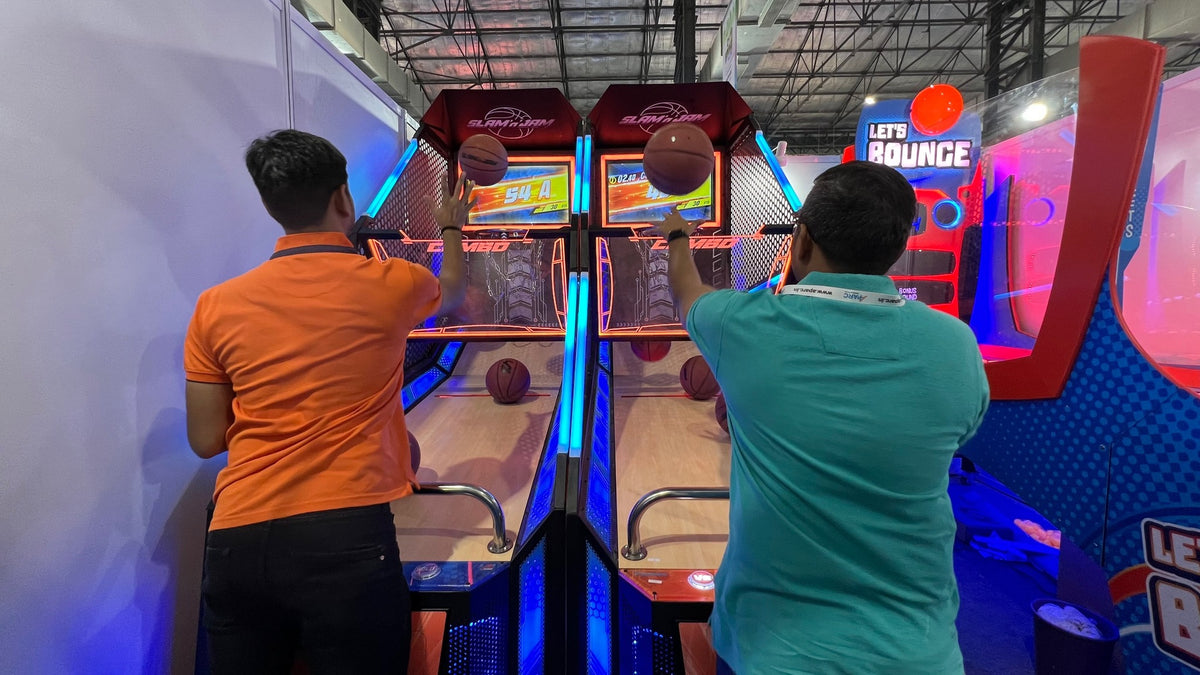 Slam ’n’ Jam Ultra arcade basketball game with HD LED backboard and competitive multiplayer hoop shooting.
