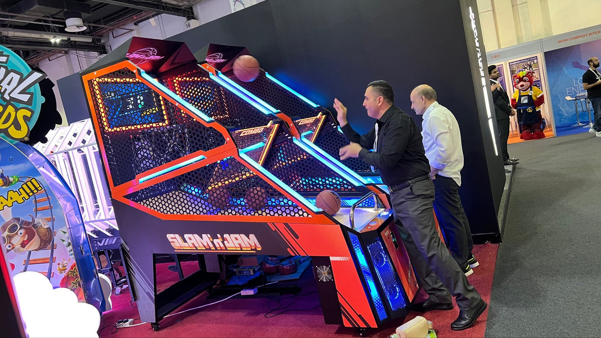 Slam ’n’ Jam Ultra arcade basketball game with HD LED backboard and competitive multiplayer hoop shooting.