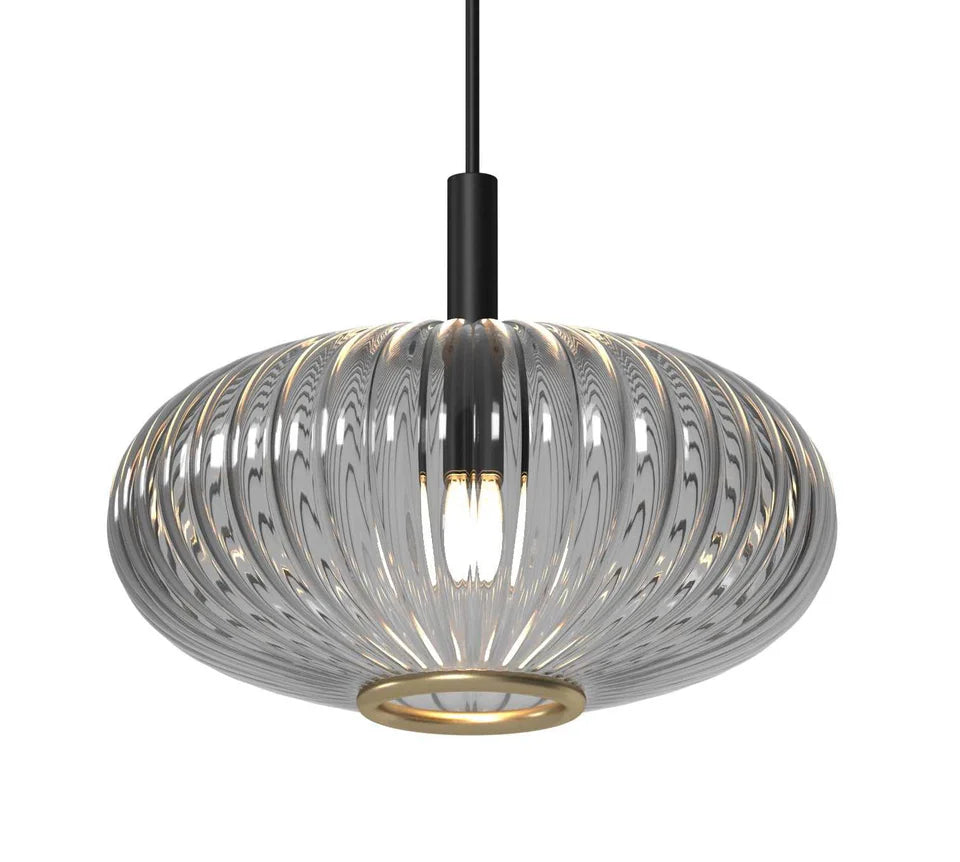 54" Prohibition Three-Shade Glass Light Fixture – Art Deco Brass or Matte Black Frame with Vintage Glass Shades