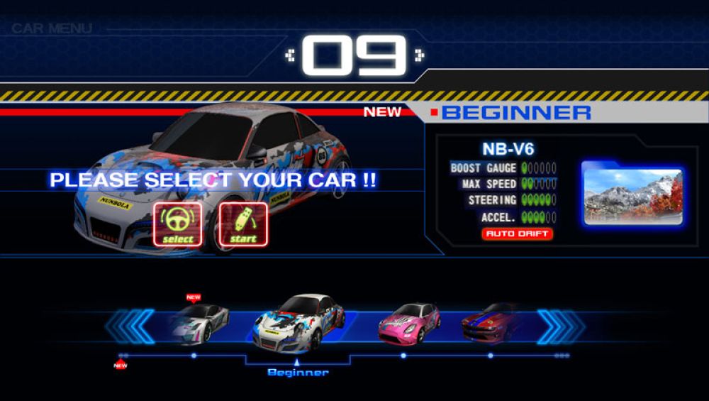 Storm Racer Motion DLX car select