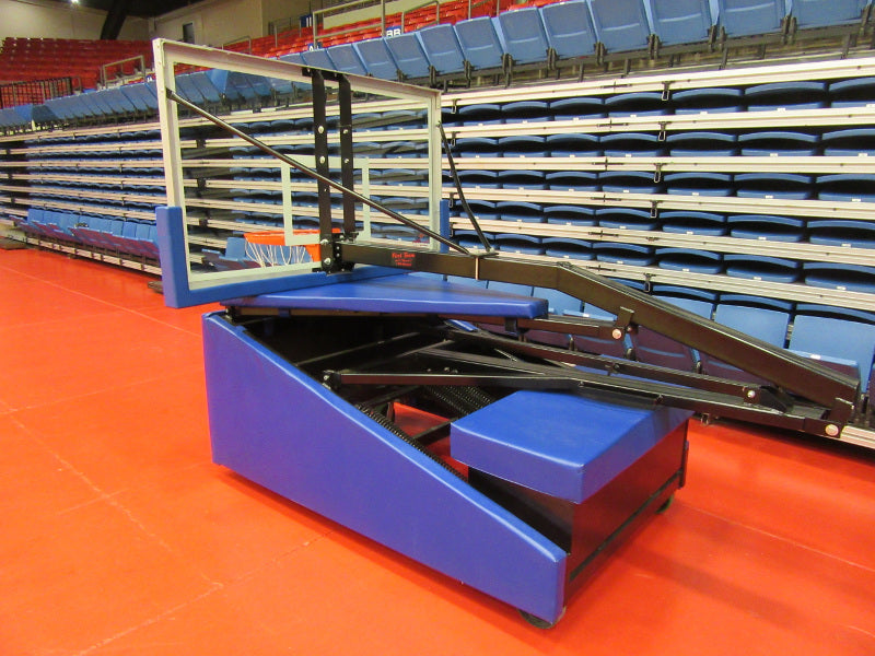 Storm portable adjustable basketball hoop with pro backboard options for indoor gym use