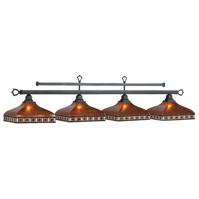 Four-Shade Stained Glass Billiard Light Fixture