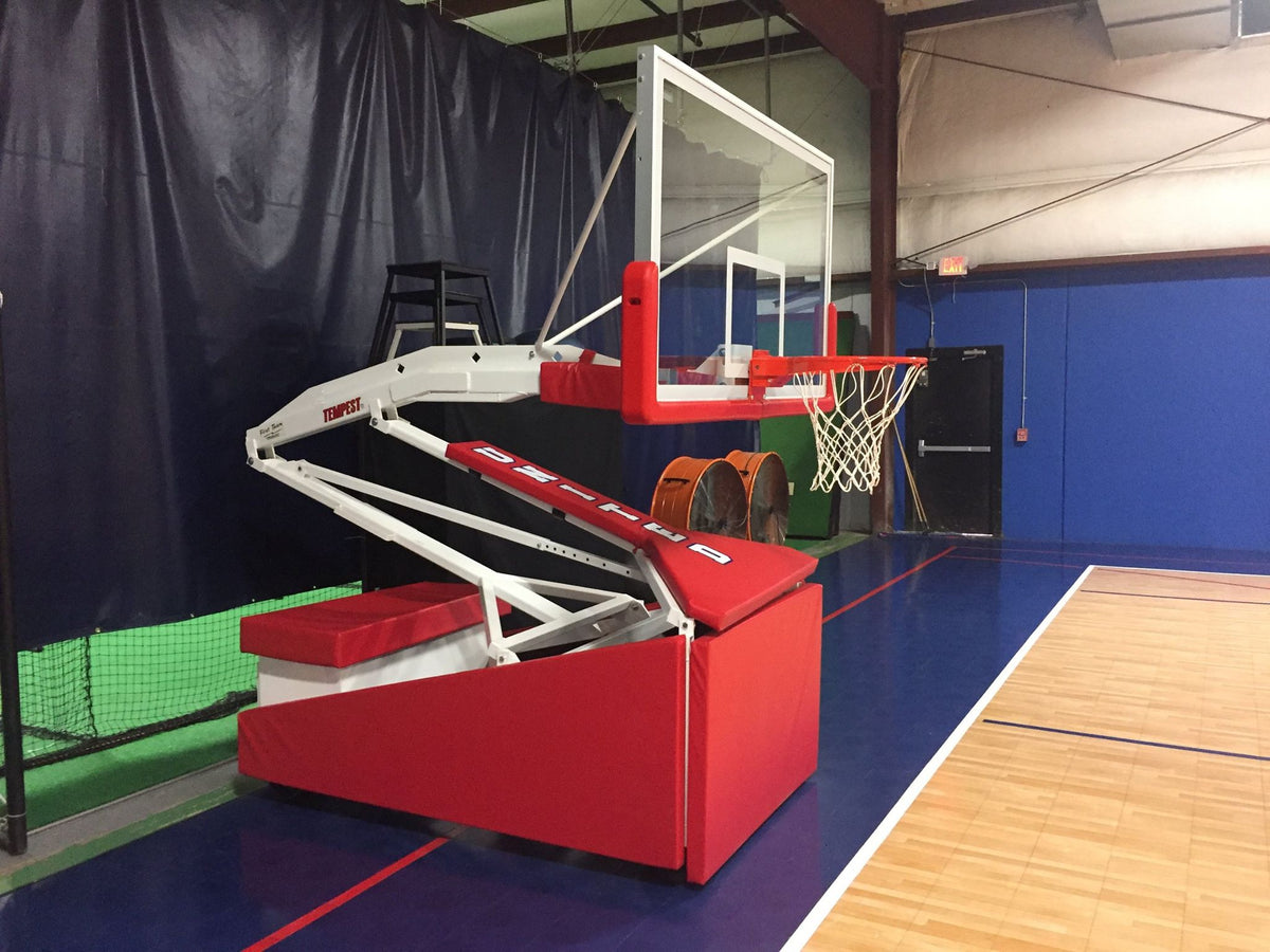 Tempest™ Triumph Portable Basketball Goal – 72" Tempered Glass Backboard, 66" Extension & Pro Safety Padding