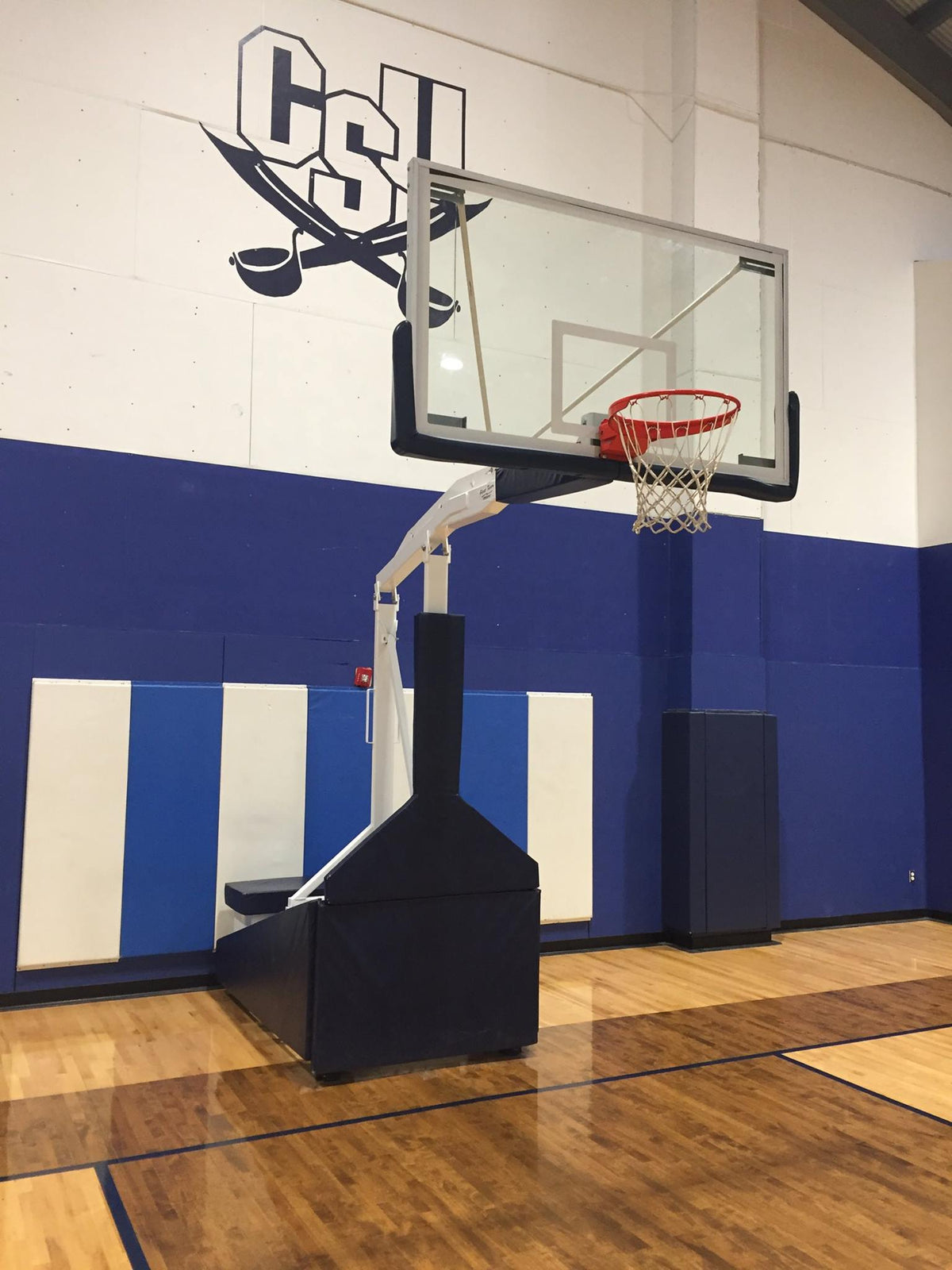 Tempest™ Triumph Portable Basketball Goal – 72" Tempered Glass Backboard, 66" Extension & Pro Safety Padding