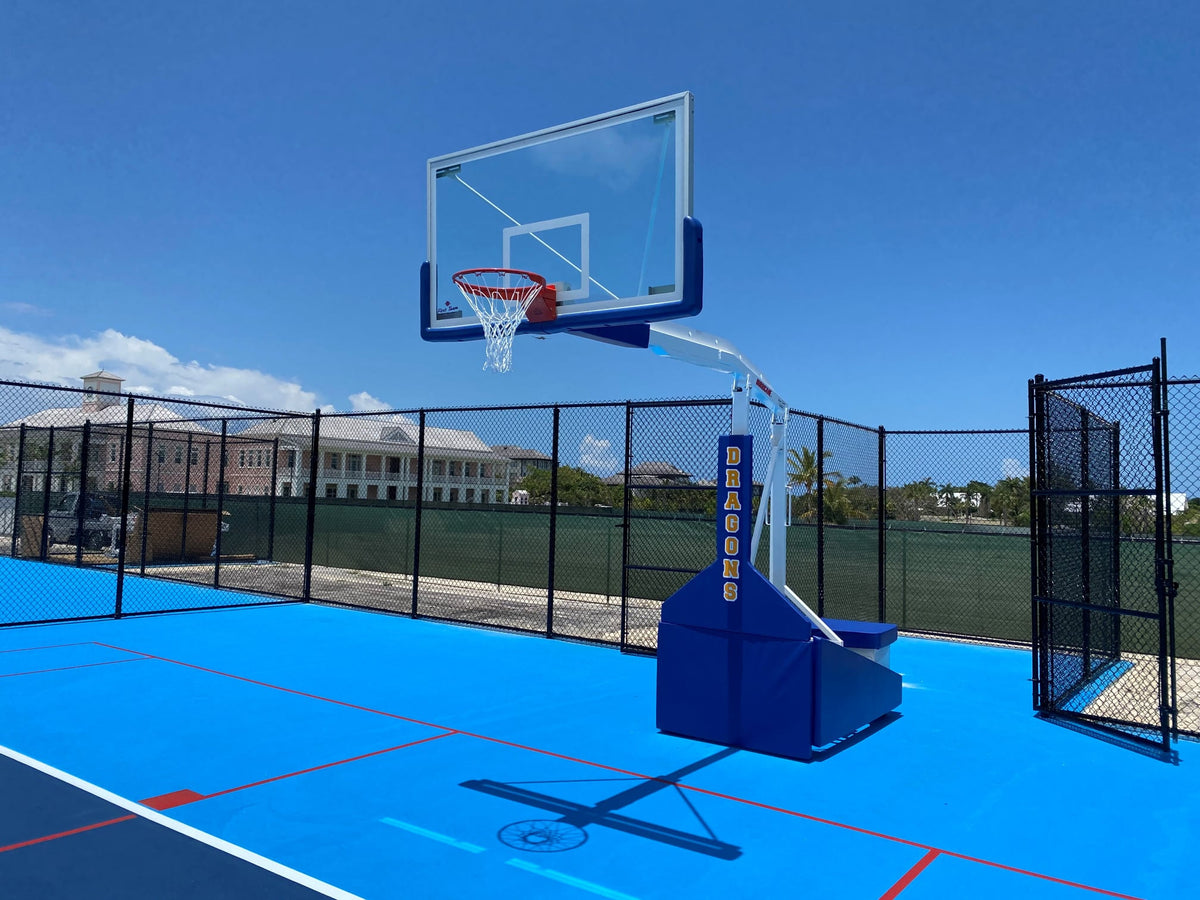 Tempest™ Triumph Portable Basketball Goal – 72" Tempered Glass Backboard, 66" Extension & Pro Safety Padding