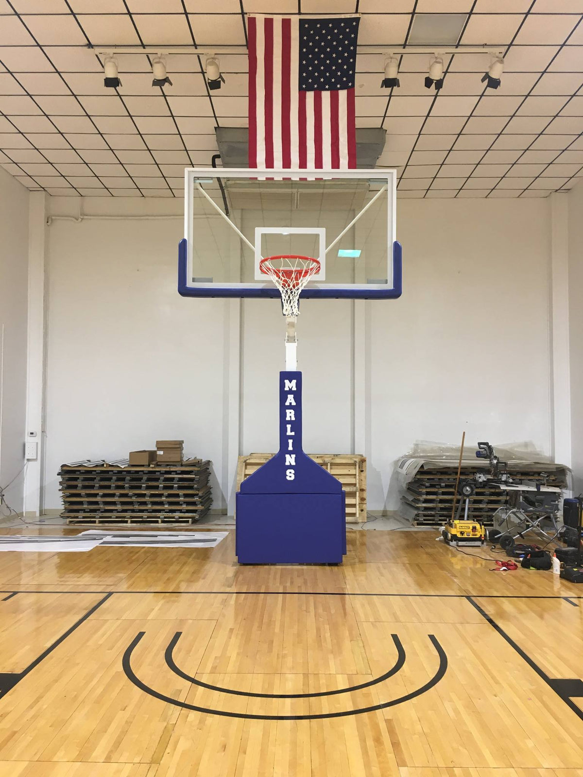 Tempest™ Triumph Portable Basketball Goal – 72" Tempered Glass Backboard, 66" Extension & Pro Safety Padding