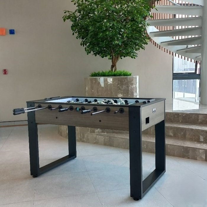 The Moderno foosball table by Berner Billiards with sleek modern design