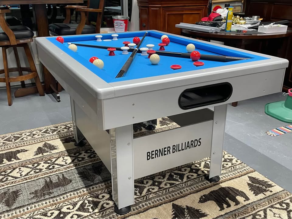 Orlando outdoor bumper pool table in Silver non-slate design by Berner Billiards