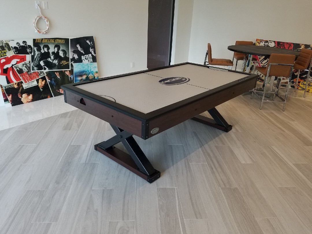 The X-Treme 7-foot air hockey table by Berner Billiards with sleek play surface