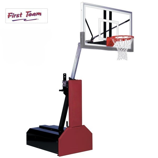 Thunder portable adjustable basketball goal with tempered glass or acrylic backboard