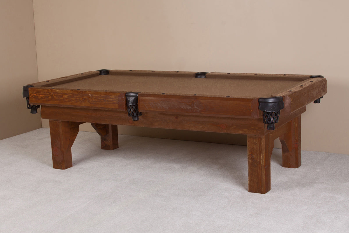 Barnwood Timber Lodge Rustic Pool Table – Handcrafted Western-Style Billiard Table