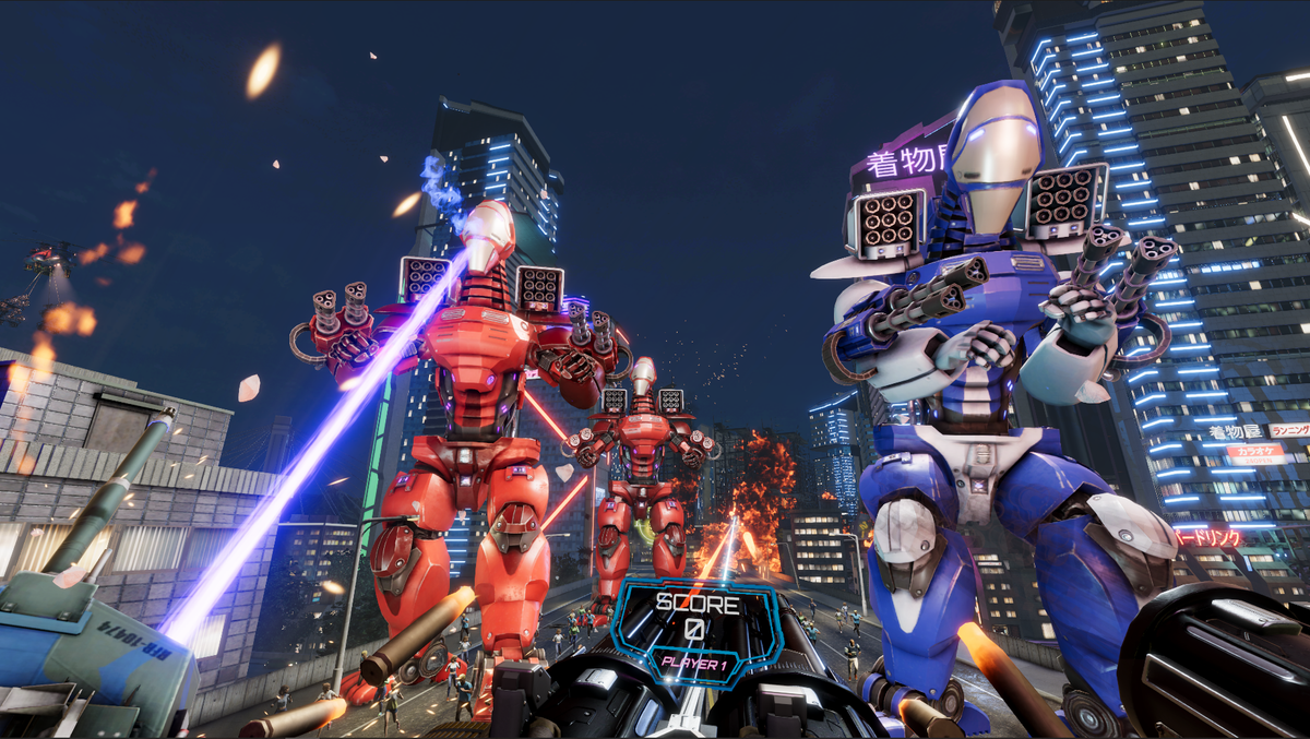 Godzilla Kaiju Wars VR Arcade Machine – 2 Player Cinematic Motion VR | Dual 65&quot; GigaScreens | Thrill-D NXT Platform | Force-Feedback Blasters | Raw Thrills.