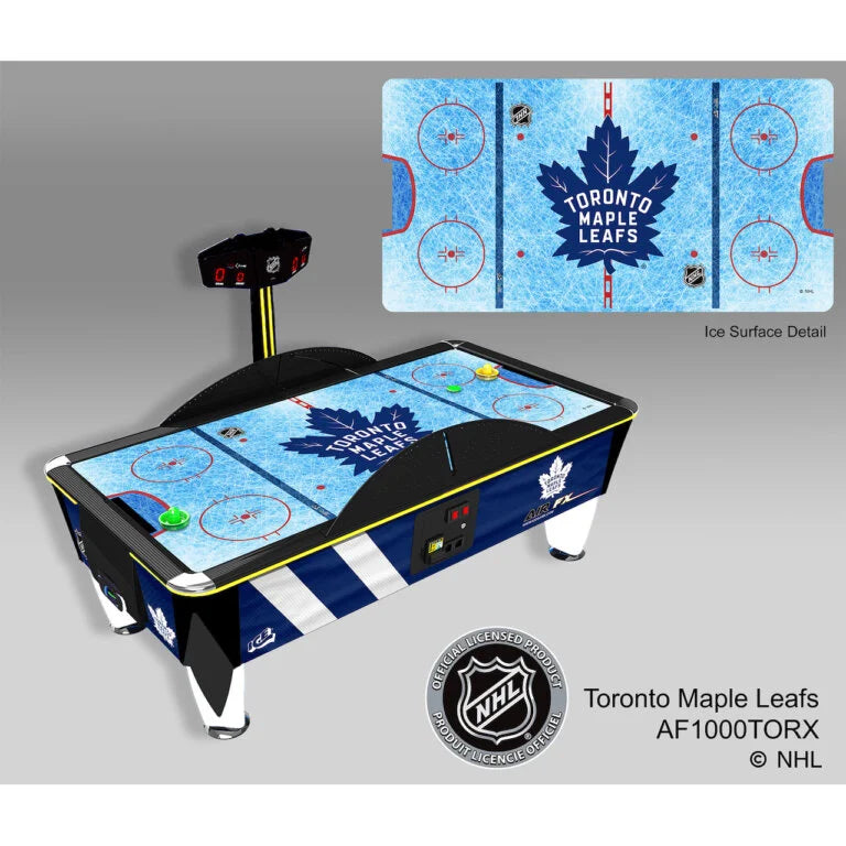 NHL Team Air FX Full Size Air Hockey Table – 8&#39; LED Playfield | Official NHL Licensed | Custom Team Logos &amp; Jersey Graphics | ½&quot; Thick Surface | Commercial-Grade Arcade Game.