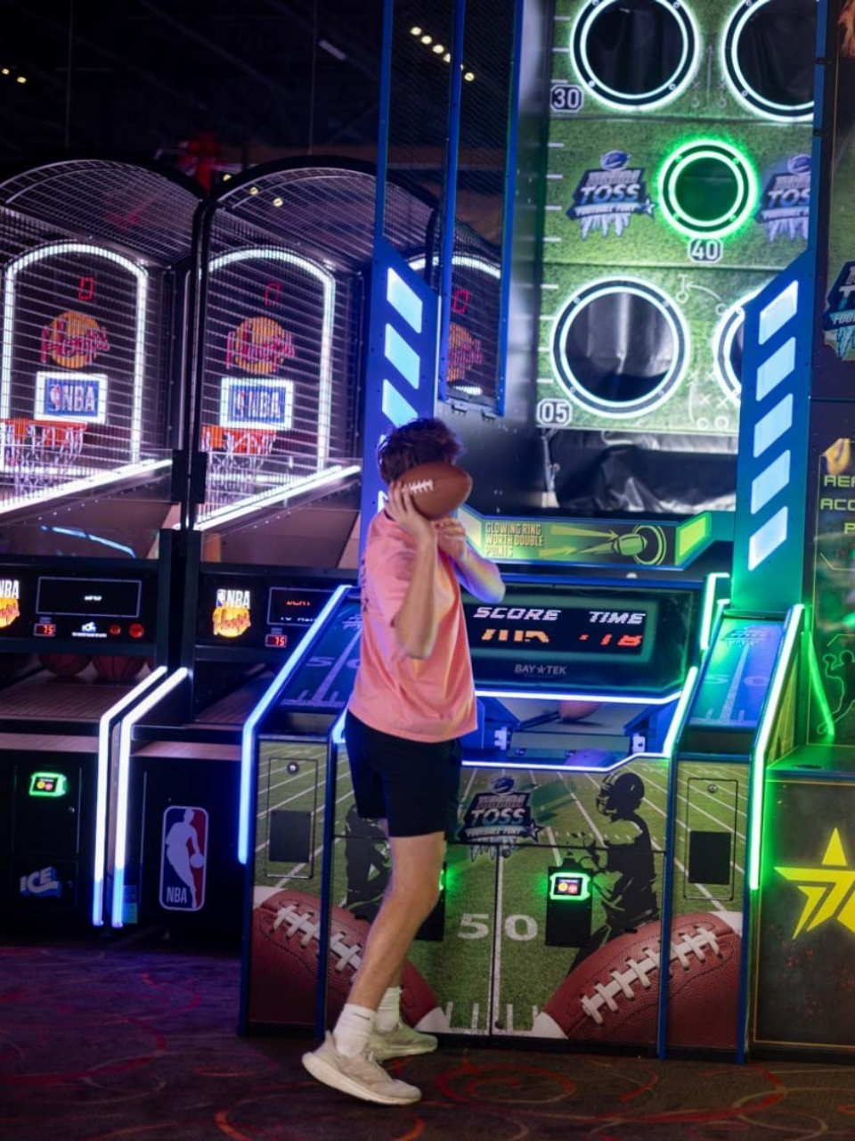 Tundra Toss Football Fury Arcade Machine | Interactive Football Toss Skill Game by Bay Tek Entertainment - Video Game Arcade
