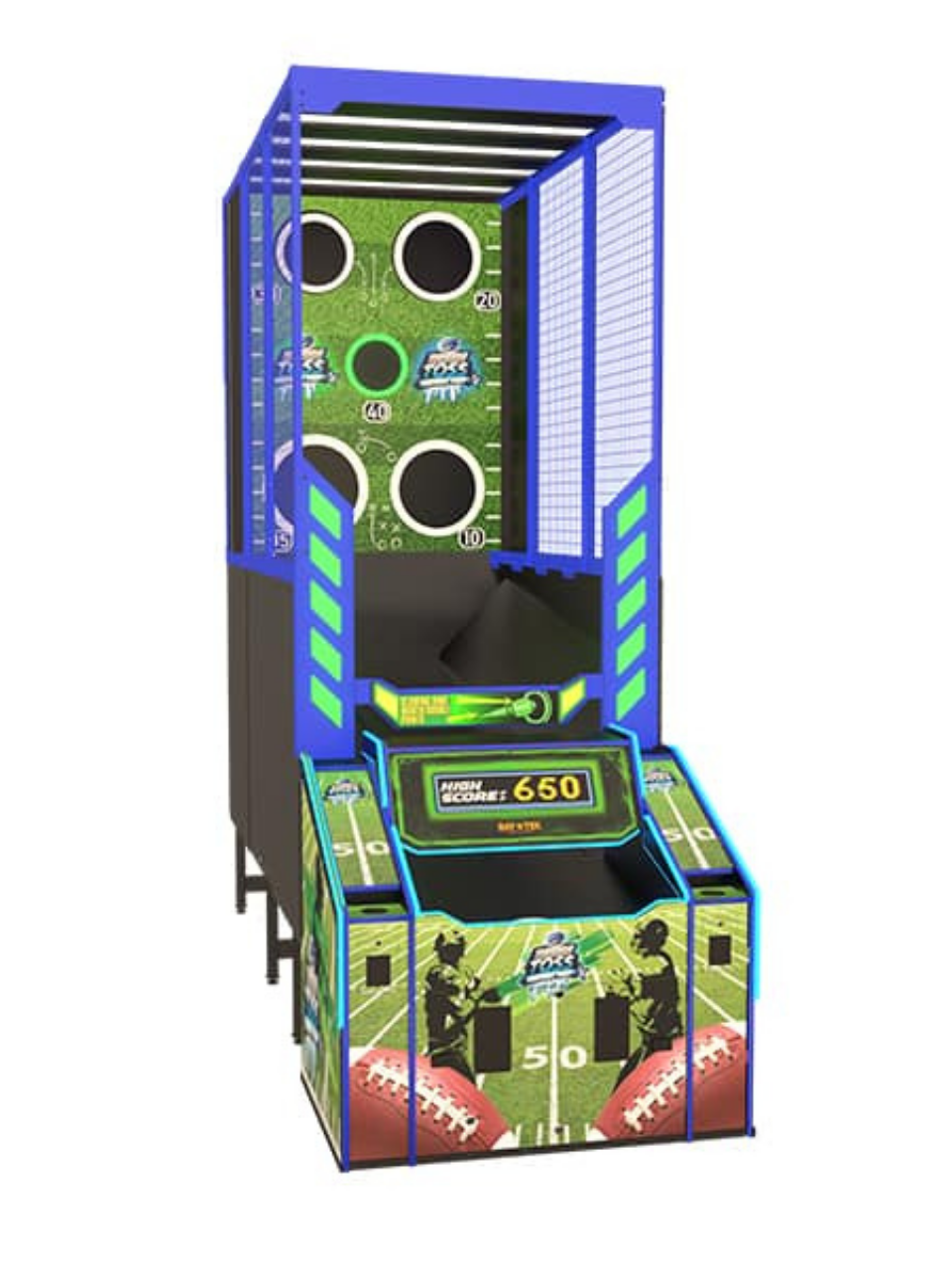 Tundra Toss Football Fury Arcade Machine | Interactive Football Toss Skill Game by Bay Tek Entertainment - Video Game Arcade