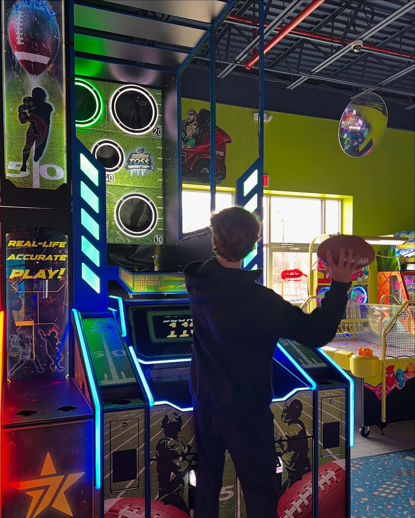 Tundra Toss Football Fury Arcade Machine | Interactive Football Toss Skill Game by Bay Tek Entertainment - Video Game Arcade