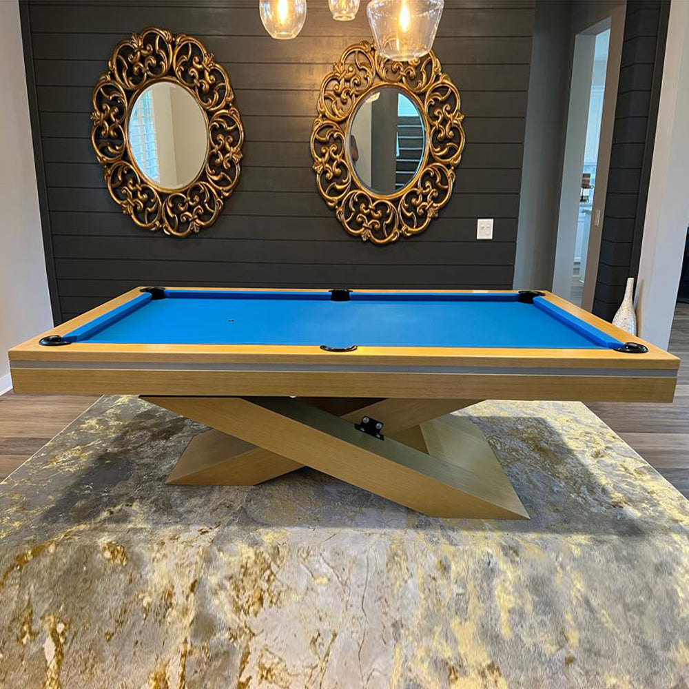Ultimate Modern Luxury Slate Pool Table | Solid Hardwood | Leather Pockets.