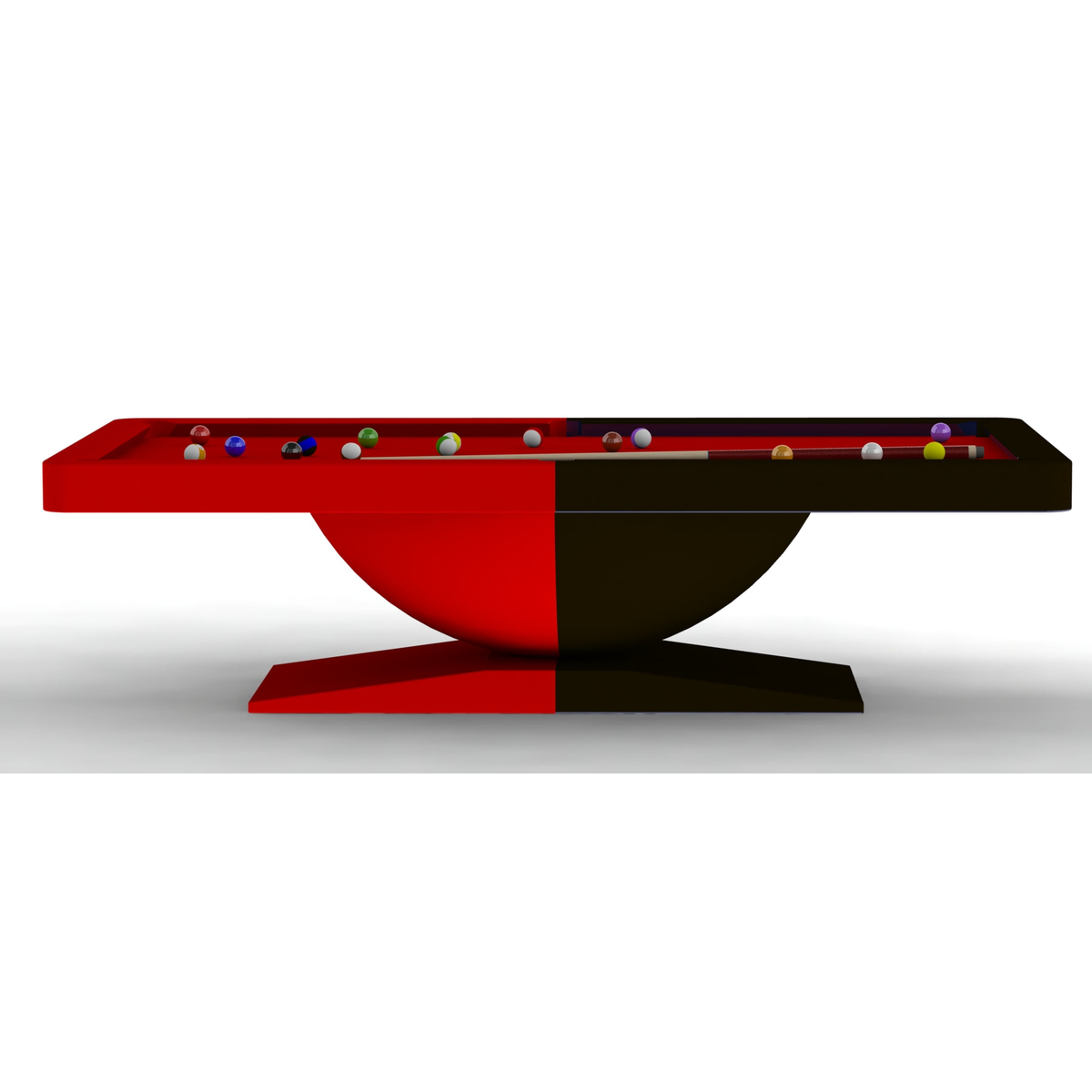 Dome Modern Slate Pool Table – Avant-Garde Designer Billiards Table | 3-Piece Precision Slate | Tuscany Leather Drop Pockets | Hand-Rubbed Lacquer Finish.