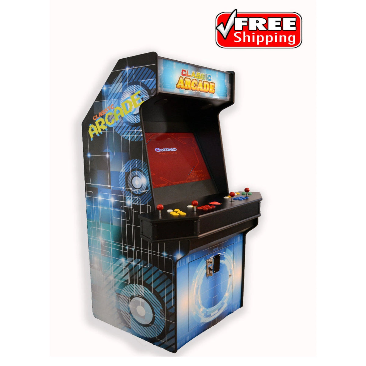 Home Arcade Machine for Sale – 4 Player Multi Game Arcade Cabinet with Ms. Pac-Man, Galaga, Mortal Kombat, Street Fighter & 3,041 Classic Games