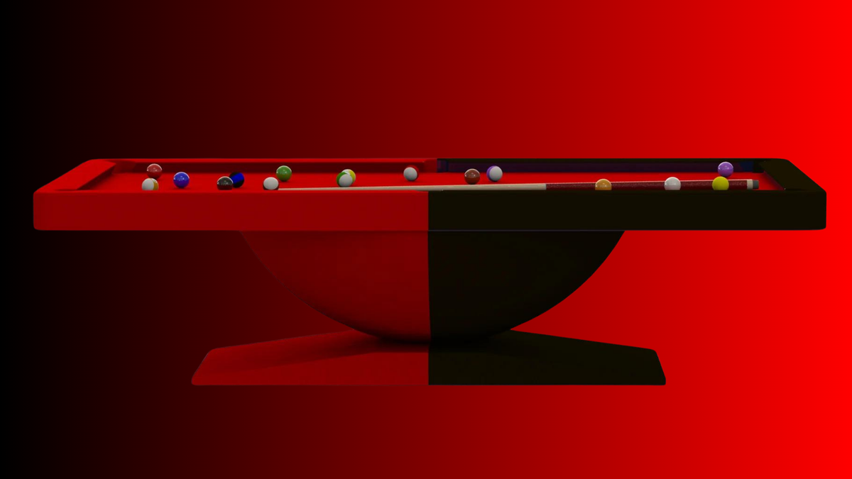 Dome Modern Slate Pool Table – Avant-Garde Designer Billiards Table | 3-Piece Precision Slate | Tuscany Leather Drop Pockets | Hand-Rubbed Lacquer Finish.