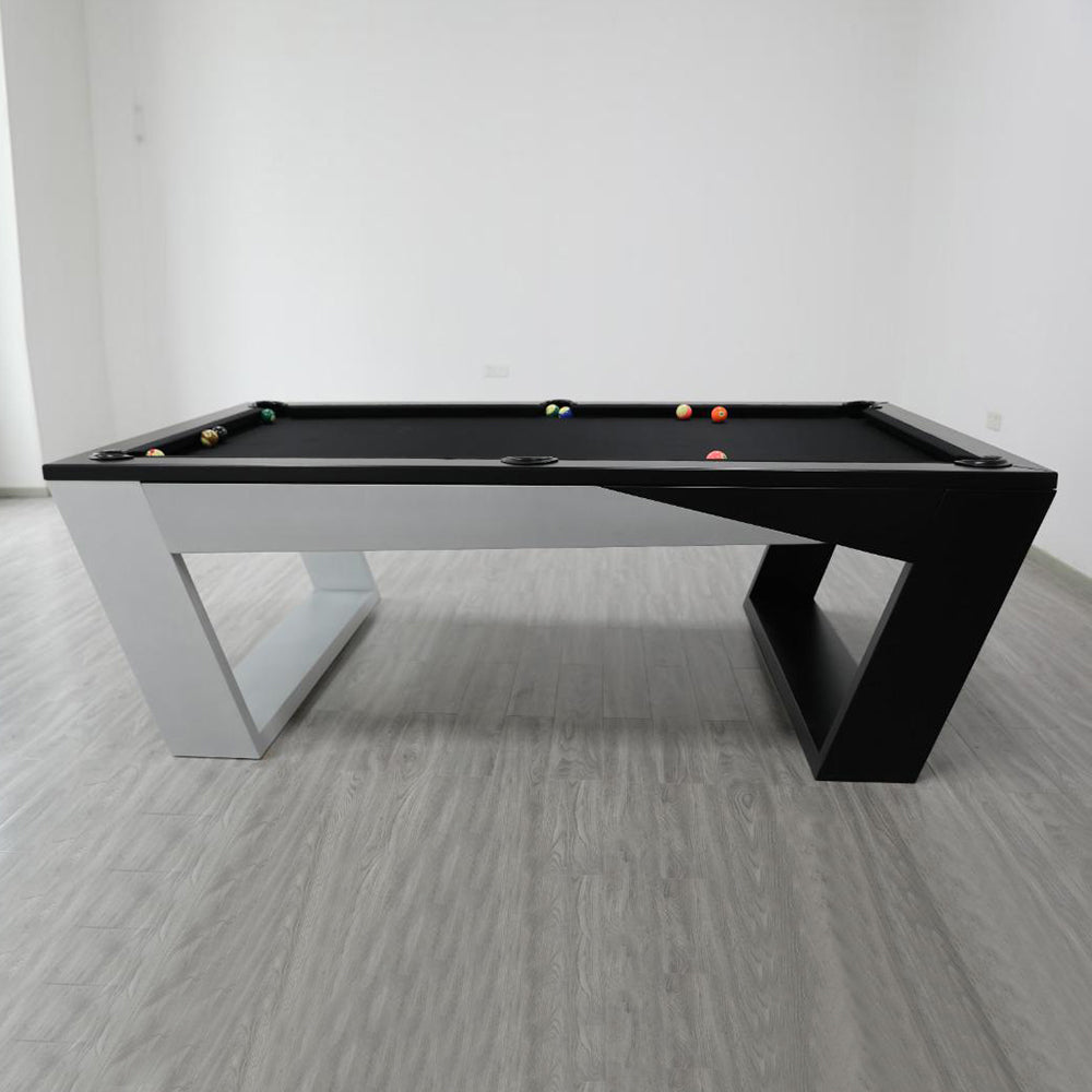 Valenti Luxury Billiards Table – Modern Minimalist Pool Table | Hand-Rubbed Lacquer Finish | Tuscany Leather Drop Pockets | Customizable Design.