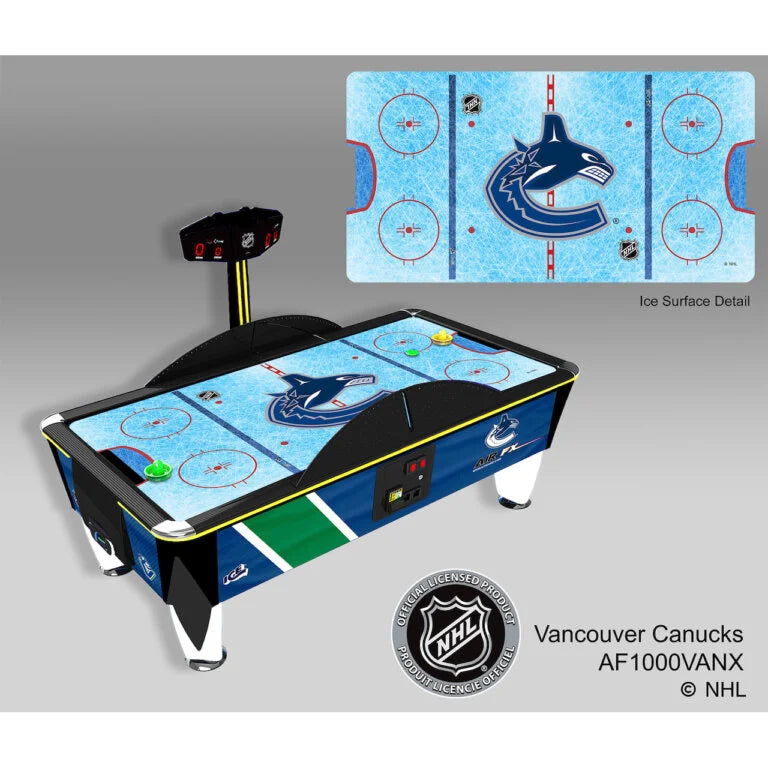 NHL Team Air FX Full Size Air Hockey Table – 8&#39; LED Playfield | Official NHL Licensed | Custom Team Logos &amp; Jersey Graphics | ½&quot; Thick Surface | Commercial-Grade Arcade Game.