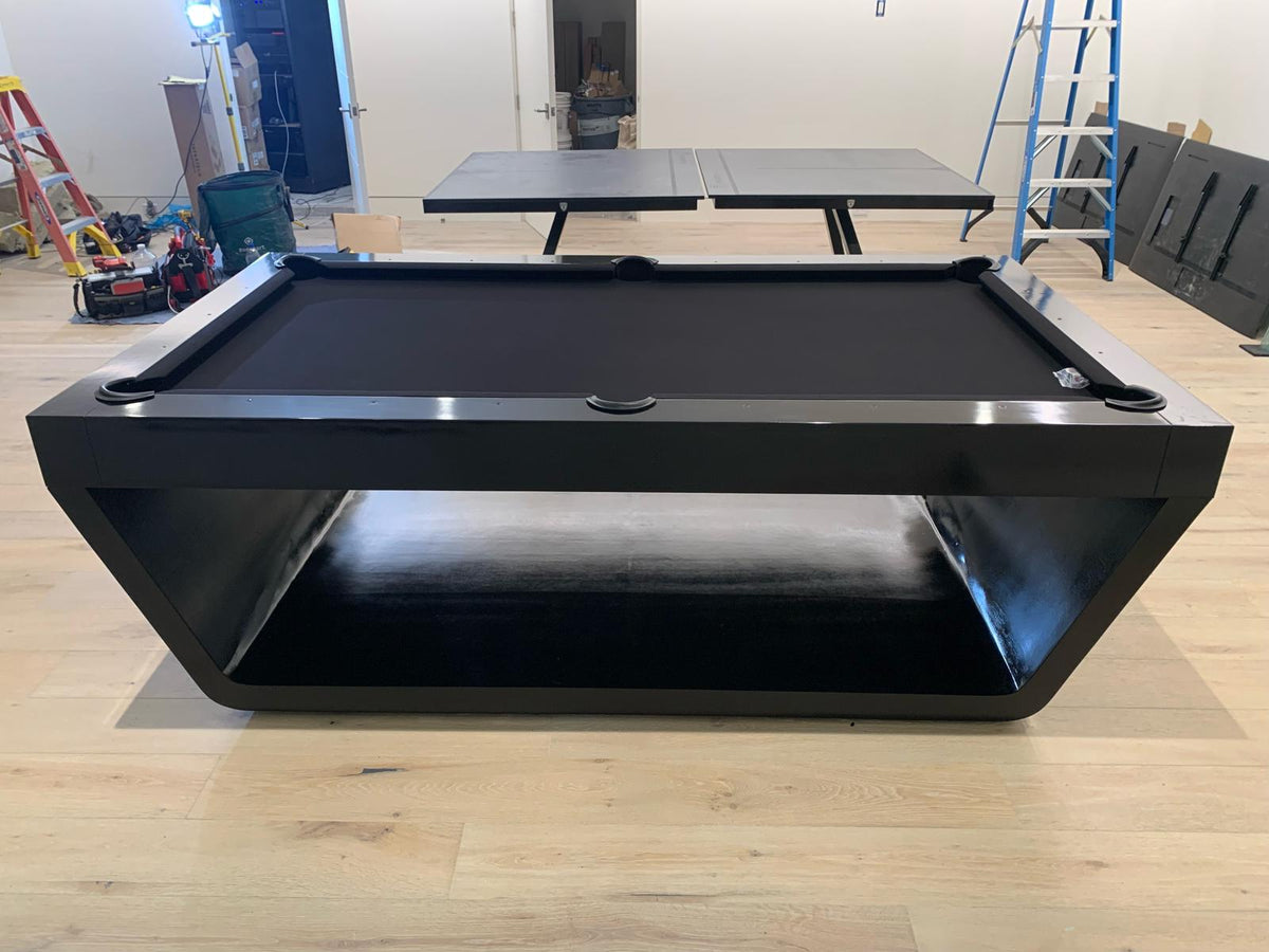 Sofia Modern Luxury Billiards Table – Contemporary Slate Pool Table | Solid Hardwood Frame | 3-Piece Precision Slate | Leather Drop Pockets | Matte or High-Gloss Finish.