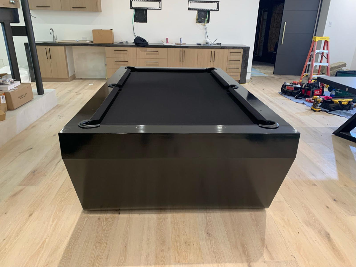 Sofia Modern Luxury Billiards Table – Contemporary Slate Pool Table | Solid Hardwood Frame | 3-Piece Precision Slate | Leather Drop Pockets | Matte or High-Gloss Finish.