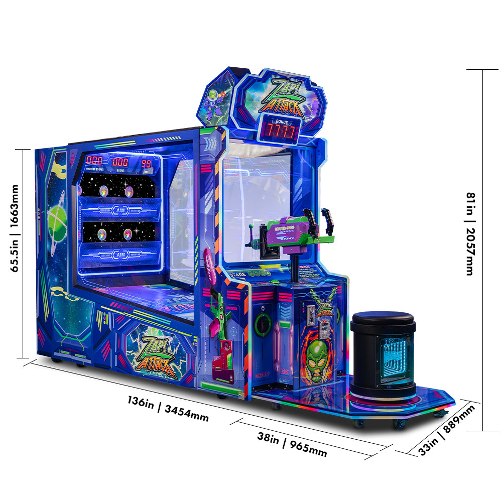 Zap Attack Arcade dimensions