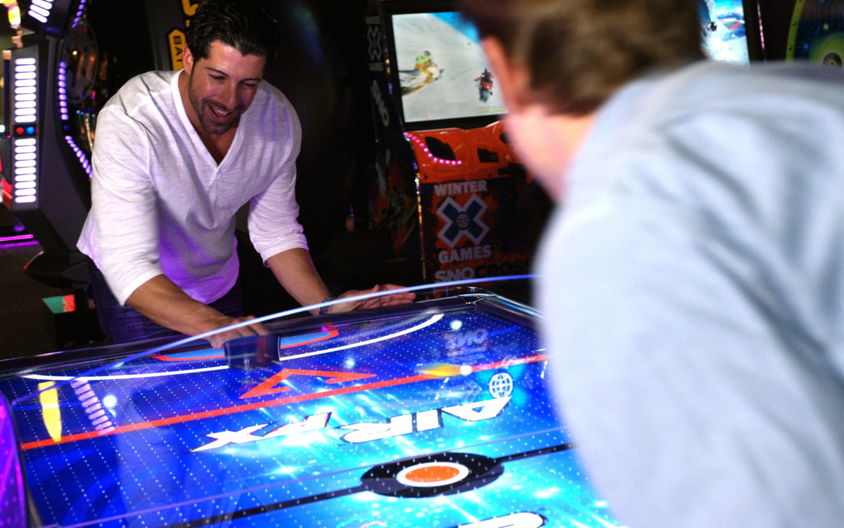 Air FX Full Size Air Hockey Table – 8&#39; LED Lighted Playfield | ½&quot; Thick Surface | Commercial-Grade Arcade Game | Modern Design | Coin-Op Option