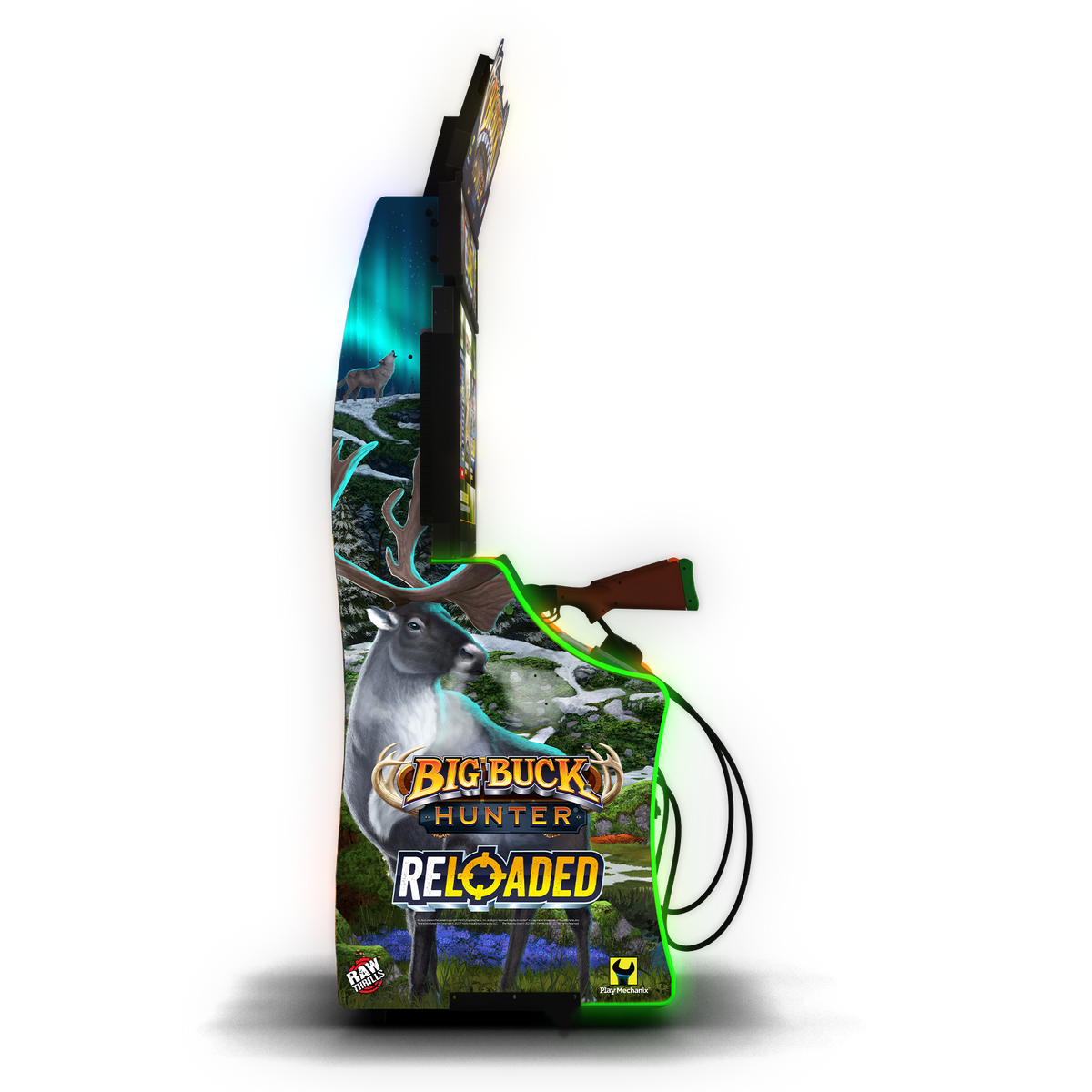 Big Buck Hunter Reloaded Panorama Arcade Machine – 2 Player Hunting Game | 42&quot; HD Display | Online Tournaments &amp; DLC | Raw Thrills &amp; Play Mechanix | Pump-Action Rifles.