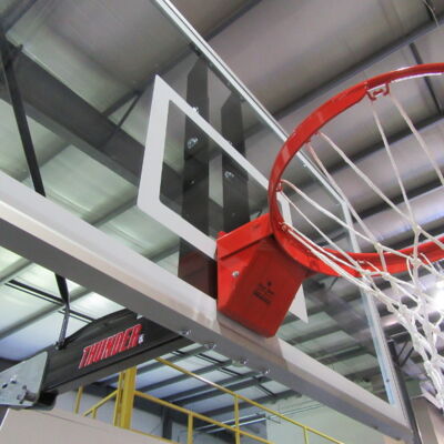 Thunder™ Portable Basketball Goal – Adjustable Indoor Hoop with Tempered Glass or Acrylic Backboard.
