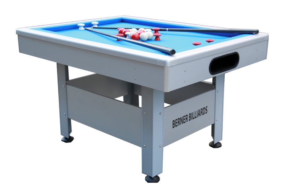 The Orlando Outdoor Bumper Pool Table in Black (Non-Slate) by Berner Billiards.