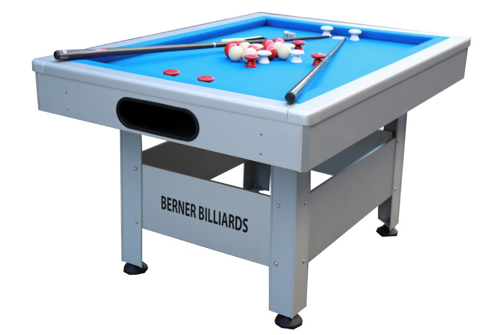 The Orlando Outdoor Bumper Pool Table in Black (Non-Slate) by Berner Billiards.