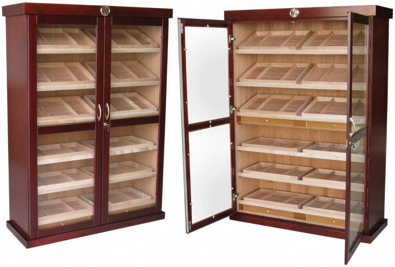 1200 Cigar Count Contemporary Black Glass Cigar Display Cabinet – Bermuda.