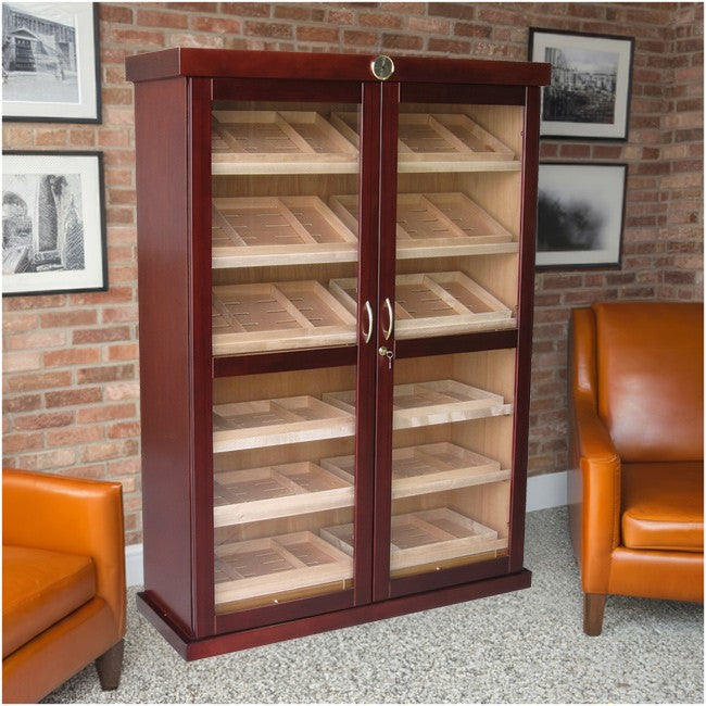 1200 Cigar Count Contemporary Black Glass Cigar Display Cabinet – Bermuda.