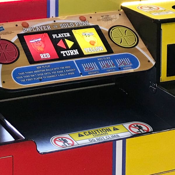 Connect 4 Hoops HD Arcade Machine buttons view